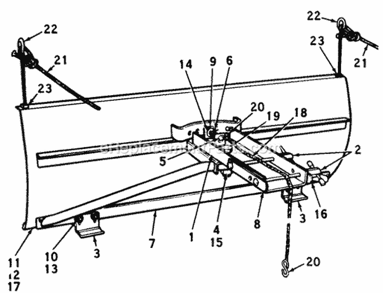 30 Inch & 42 Inch Snow Plows Diagram and Parts List for SB-13 100000001-199999999 - 1961 Lawn Boy Snow Blower